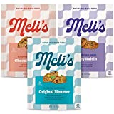 Melis Gluten-Free Mini Cookie Snacks, Variety Pack - Original Monster, Chocolate Chip, and Oatey Raisin, Plant-Based Cookie Candy Chocolates and Choco Chips, Homemade Style with Rolled Oats, Gourmet Flavor, 4.5 oz Bags (3-Pack Bundle)