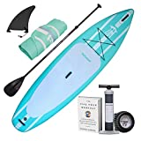 Tower Inflatable 104 Stand Up Paddle Board - (6 Inches Thick) - Universal SUP Wide Stance - Premium SUP Bundle (Pump & Adjustable Paddle Included) - Non-Slip Deck (Mermaid - 10'4")