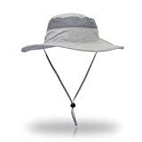 EONPOW Fishing Hats Windproof UPF50+ UV Protection Bucket Beach Mesh Sun Hat 56-61cm Light Gray