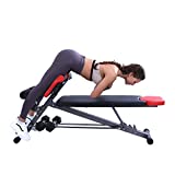 FINER FORM Multi-Functional Weight Bench for Full All-in-One Body Workout  Hyper Back Extension, Roman Chair, Adjustable Ab Sit up Bench, Decline Bench, Flat Bench