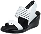 Skechers Cali Women's Rumbler Sci-Fi Wedge Sandal,White,8 M US