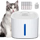 GARSIKA Cat Water Fountain, 100oz/3L Pet Water Fountain with LED Light for Cat Inside, Ultra Quiet Dog Water Fountain Bowl with 5 Replacement Filters & 2 Sponge Foams for Cats, Dogs, Multiple Animals