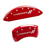 MGP Caliper Covers 12162SRT1RD Red Brake Covers Fits 2011-2020 Dodge Charger/Challenger (Dual Piston Front Caliper) Engraved with R/T (Front/Rear Covers; Set of 4)