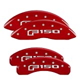 MGP Caliper Covers 10219SF16RD Red Brake Covers for Ford F-150 2012-2020 (Mechanical Parking Brake) Engraved with F-150 (Front/Rear Covers; Set of 4)