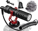 Movo VXR10 Universal Video Microphone with Shock Mount, Deadcat Windscreen, Case for iPhone, Android Smartphones, Canon EOS, Nikon DSLR Cameras and Camcorders - Perfect Camera Microphone, Shotgun Mic