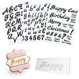 4 PCS Alphabet Letter Fondant Stamps for Biscuit Cake Cookie, Upgraded Food Grade Alphabet Cake Stamp Tool Uppercase Extra Spare Lowercase Numbers Phrases for Christmas Party Reusable Cookie Stamp