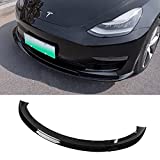 Fit Tesla Model 3 Front Bumper Lip Kit Car Glossy Mods Spoilers For 2017-2021 2022 Tesla Model 3 Accessories (Glossy Black)