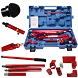 Comie 10 Ton Porta Power Hydraulic Jack Air Pump Lift Ram Body Frame Repair Kit Auto Shop Tool Heavy Set