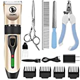 Dog Clippers Cordless Dog Grooming Kit Professional Horse Clippers Detachable Blade with 4 Comb GuidesLow Noise Pet Clippers Rechargeable Pet Grooming Tools for Small & Large Dogs Cats Horse Pets