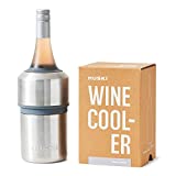 Huski Wine Chiller | Award Winning Iceless Design | Keeps Wine Cold up to 6 Hours | Wine Accessory | Next Generation Ice Bucket | Fits Some Champagne Bottles | Perfect Gift for Wine Lovers (Stainless)