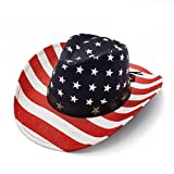 Cowboy Hats, Classic American Flag Summer Sunhat Western Cowboy Hat for Men Boys