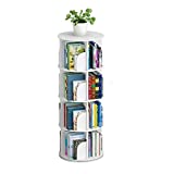 4 Tier 360 Rotating Stackable Shelves Bookshelf Organizer (White)