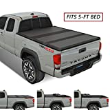 Kikito Professional FRP Hard Tri-Fold Truck Bed Tonneau Cover for 2016-2023 Toyota Tacoma 5ft (59.8in-60.5in) Bed
