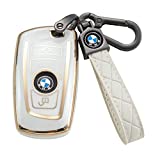 for BMW Keychain Cover Suitable for BMW 1 3 4 5 6 7 Series X3 X4 M5 M6 GT3 GT5 Series Remote Control Key Advanced Soft TPU dustproof Full Protection Accessory whiteThis key case is not made by BMW