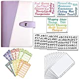 Budget Binder Color Block 30 Pcs A6 PU Leather Notebook Binder Planner Set, Personal Budget Planner Organizer 10 Cash Budget Envelopes Zipper Pockets 12 Budget Bill Planner Sheet 7 Label Stickers