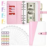 Budget Binder, Cash Envelopes for Budgeting, A6 Binder with Stylish Design, Budget Binder with Cash Envelopes, Refillable Loose-Leaf Binder Cover for Budget Planner Personal Organizer(Pink)