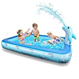 Betheaces Inflatable Pool with Dolphin Sprinkler - Swimming Pool Toys for Kids Toddlers Boys Girls Kiddie, Summer Pool Toys for Outdoor Indoor Garden Backyard Party