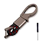 Car Key Fob Keychains with Screwdriver, Zinc Alloy Holder Key Chain with D-Ring, Sturdy Metal Car Keychains for Men and Women, Universal Car Accessories (Black/Red)