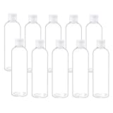 Trendbox 8oz/250ml Clear Bottles with Flip Cap Lid BPA-Free Travel Containers For Shampoos,Lotions and Massage Oils - 10 Pack