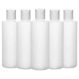 8-oz Flexible Plastic Bottles with disc caps  5 Pack, Perfect for Storing or Transporting Hand sanitizers, lotions, shampoos, conditioners, gels and Other Liquids