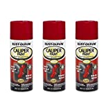 Rust-Oleum 251591A3 Automotive Caliper Spray Paint, 12 Fl Oz (Pack of 3), Red, 3 Count