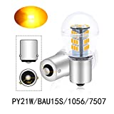 ALOPEE- 9V-30V DC 7507 LED Bulb Amber Yellow Super Bright BAU15S Bulb Replacement for 5009 PY21W 12496 LED Turn Signal Bulb Blinker Lights, 33PCS 2835 Chips, Non Polarity, Pack of 2