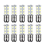 HOTSYSTEM LED Light Bulbs 1157 BAY15D P21/5W 2357 DC12V 18-5050 SMD for Car RV SUV Camper Trailer Trunk Interior Reversing Backup Tail Turn Signal Corner Parking Side Marker Lights(White,Pack of 10)