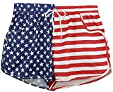 4th of July American Flag Patriotic Red White and Blue Swim Summer Stars Stripes Printed Swim Board Shorts Large,1