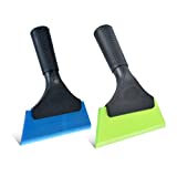 Wigoo 2Pcs 5 inch Shower Squeegee with Rubber Blade,Window Tint Squeegee for Windshield, Mini Squeegee for Shower Mirror Glass Wiper Window Tint Kit (Blue+Green)