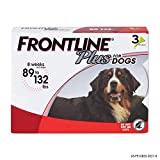 FRONTLINE Plus Flea and Tick Treatment for X-Large Dogs Up to 89 to 132 lbs, 3 Treatments