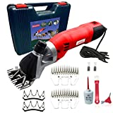 Sheep Shears Pro 110V 500W Professional Heavy Duty Electric Shearing Clippers with 6 Speed, for Shaving Fur Wool in Sheep, Goats, Cattle, Other Farm Livestock Pet, with Grooming Carrying Case CE