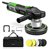 Ginour Buffer Polisher, 6 inch Dual Action Buffer for Car Detailing, Variable Speed Random Orbital Car Buffer with 2 Handles, 5 Buffer Polisher Pads