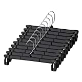 Titan Mall Pants Hangers 30 Pack 12inch Black Plastic Skirt Hanger with Non-Slip Big Clips and 360 Rotatable Hook, Durable and Sturdy Plastic Hanger, Elegant and Economical for Hanging Pants