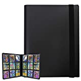 PKMLIFE Trading Card Binder Holder, 9 Pocket Album Sleeves for Pokemon Baseball Yugioh MTG TCG Cards, Collection Sports Card Storage Protection, 20 Pages Put up to 360 Cards(Black)