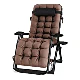 Oversized Zero Gravity Chair, Lawn Recliner, Reclining Patio Lounger Chair, Folding Portable Chaise, with Detachable Soft Cushion, Cup Holder, Adjustable Headrest, Support 500 lbs. (29" Wide)