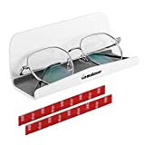 Bluecell Acrylic Home Office Wall-Mounted Glasses Holder Sunglasses Wall Shelves with Adhesive Tape (White, Glasses Holder)