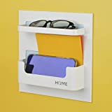Bedside Shelf - Stick On Wall Mounted Bed Room,Dorm,Office Adhesive Floating Accessories Caddy Organizer / Holder for Phone,Glasses,Remote Control,Keys,Pens - Plastic Material- White