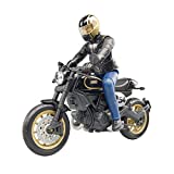 Bruder 63050 Scrambler Ducati Cafe Racer Motorcycle Bike with Driver Figurine and Accessories