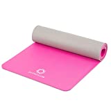 PRIMASOLE Amazon.com Limited Brand Yoga Training Mat [Eco-Friendly PER Material] Thick Non-Slip Horizontal Embossed Twin Color Azalea Pink/Gray (68" L x 24" W x 1/2 Inch Thick) PSS91NH072
