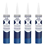Eazy2hD 4 Packs RV Sealant Caulking Self Leveling for RV Roofs, RV White Flexible Repair Lap Sealant for Rubber Roof on Trailers, Motorhomes, Campers