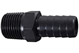 ICT Billet Straight 1/2" Male NPT Pipe to 5/8" .625" Hose Barb Adapter Fitting Black Anodized Designed & Manufactured in the USA Bare Aluminum F500NP625BA