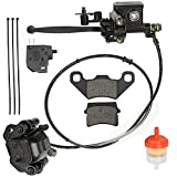 FVRITO Left Hydraulic Brake Master Cylinder Caliper Assembly for 50cc 70cc 90cc 110cc 125cc Taotao Coolster Vitacci Peace SunL RPS Roketa Kazuma Jetmoto BMS Baja NST Icebear Chinese ATV Quad 4 Wheeler