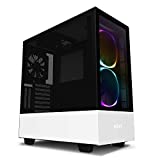 NZXT H510 Elite - CA-H510E-W1 - Premium Mid-Tower ATX Case PC Gaming Case - Dual-Tempered Glass Panel - Front I/O USB Type-C Port - Vertical GPU Mount - Integrated RGB Lighting - White/Black