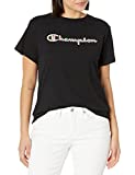 Champion womens Tee, Classic Tee Graphic Script, Black-586fta, Medium US