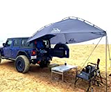 Versatility Teardrop Awning for SUV RVing, Car Camping, Trailer and Overlanding Light Weight Truck Canopy Durable Tear Resistant Tarp with 2 Sandbag