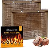 Bbq Mesh Grill Bags for Outdoor Grill 12'' x 9.5'' | Reusable Non-Stick Mesh Grilling Bag for Charcoal - Electric Grills & Smokers | Large Nonstick Barbecue Pouch - Heat Resistant & Dishwasher Safe