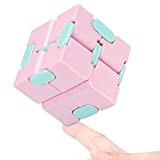 Infinity Cube Fidget Toy Stress Relieving Fidgeting Game for Kids and Adults,Cute Mini Unique Gadget for Anxiety Relief and Kill Time (Macaron Pink)