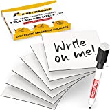 Dry Erase Magnetic Labels 3x3 - Magnetic Sticker Labels to Write On - Blank Sticky Notes - Dry Erase Magnetic Sheets Reusable - Square Magnets for Whiteboard Metal Shelving Fridge Classroom