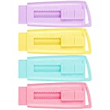 4 Pcs Sliding Retractable Pencil Eraser Pastel Erasers School Kawaii Eraser Office Aesthetic Erasers Cute Erasers for Girls for Students Kids, School Office Home Supplies