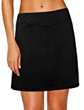 Oyamiki Women's Active Athletic Skort Lightweight Tennis Skirt Perfect for Running Training Sports Golf Black